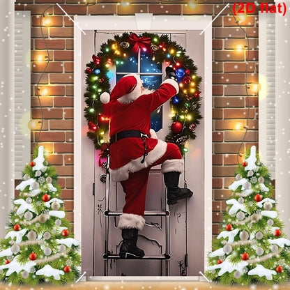 Christmas Hanging Flag Santa Claus Door Banner