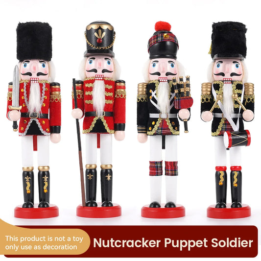 30cm Wooden Nutcracker Soldier Statues
