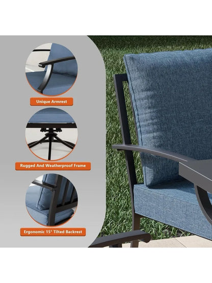 Outdoor Patio Furniture Set with 48"/55000 BTU Outdoor Propane Fire Pit