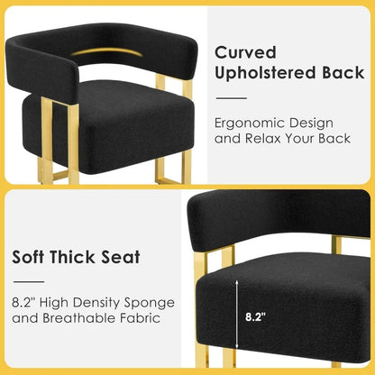 Modern Black and Gold Accent Chair Set of 2,