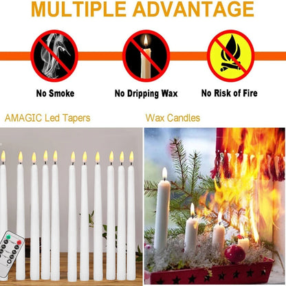 LED Flameless Taper Candles 6.5/11" Battery Operated
