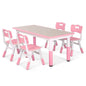 Kids Table and 4 Chairs Set, Height Adjustable