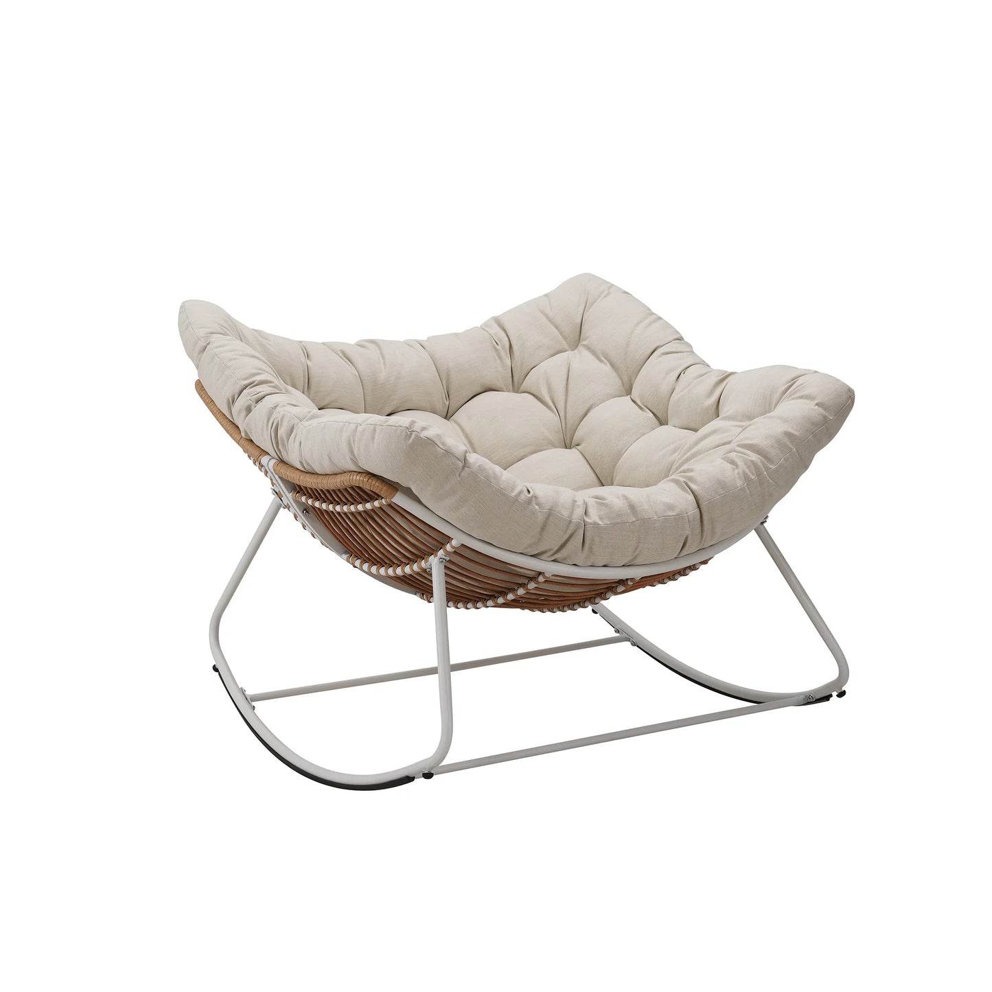 Outdoor Rocking Chair, Patio Wicker Egg Chair,