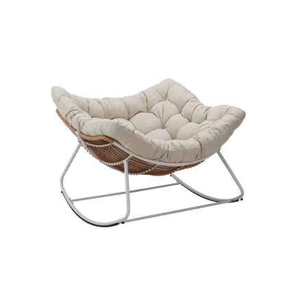 Outdoor Rocking Chair, Patio Wicker Egg Chair,