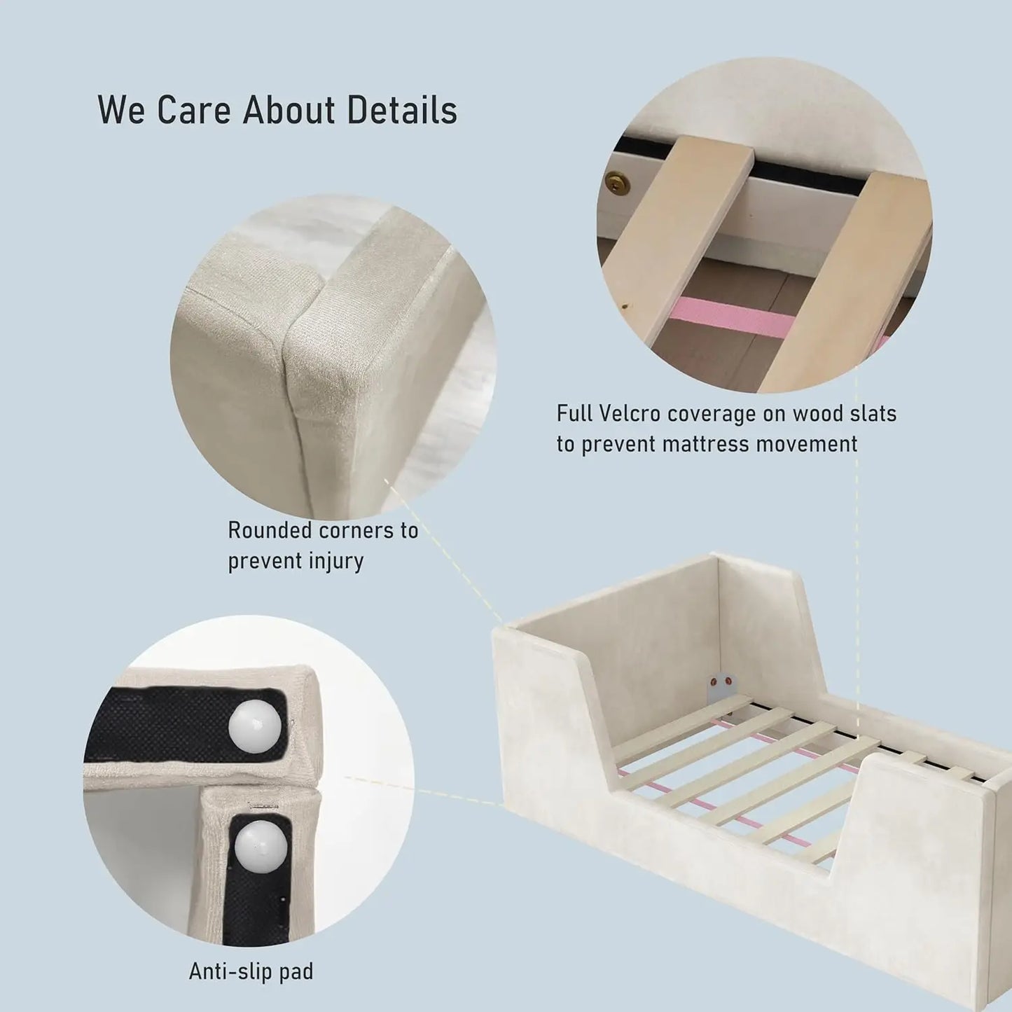 Toddler Bed with Guard Rails