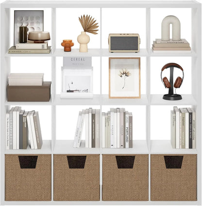 Cubicle Open Back Decorative Cube Storage Organizer, 16-Cube, White