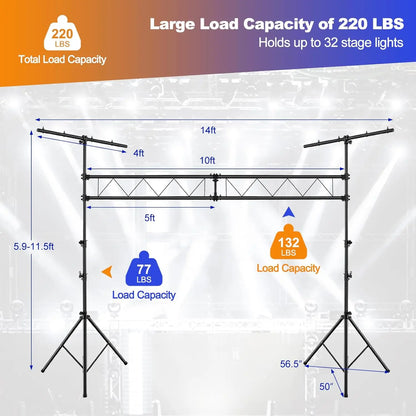 DJ Light Stand, 14 FT Heavy Duty Metal Lighting Truss System