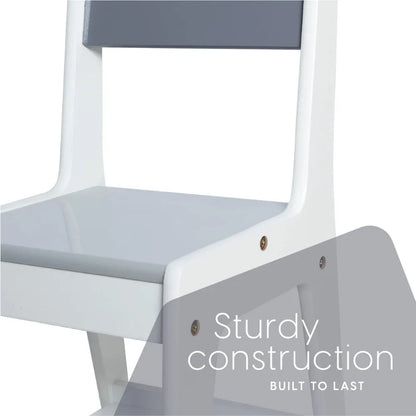 3-in-1 Wooden Play Table and Chair Set with Storage