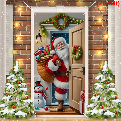 Christmas Hanging Flag Santa Claus Door Banner