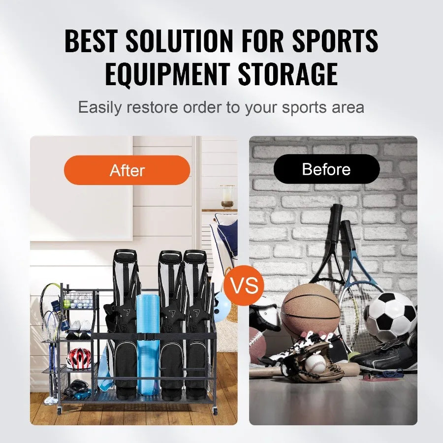 Golf Storage Garage Organizer and Other Sports Equipment