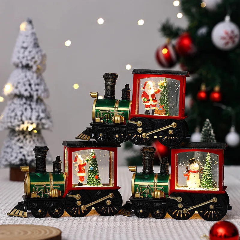 Santa Claus, Snowman, Music Box, Train, Crystal Ball Ornaments
