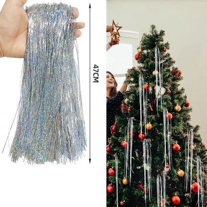 3000 Strands Icicles Iridescent Tinsel Foil Fringe Garland