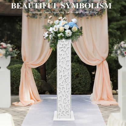 8-Piece Wedding Flower Columns PVC Hollow-Out Flower Satnd with LED Lights