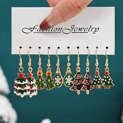 Santa Claus, Reindeer, Christmas Tree and Moon Earrings