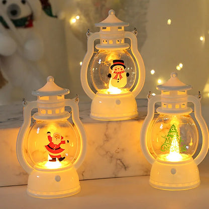 Portable LED Christmas Santa Claus Snowman Lanterns