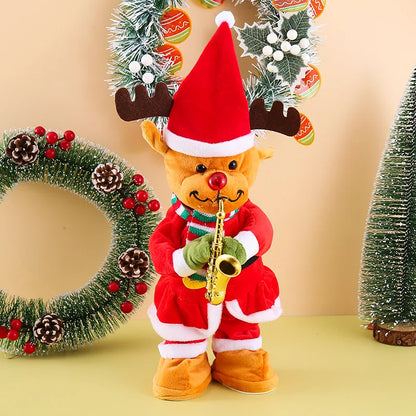 Electric Dancing Christmas Tree Plush Toy Glowing Halloween Christmas Decoration Swinging Singing Festive Home Decorations