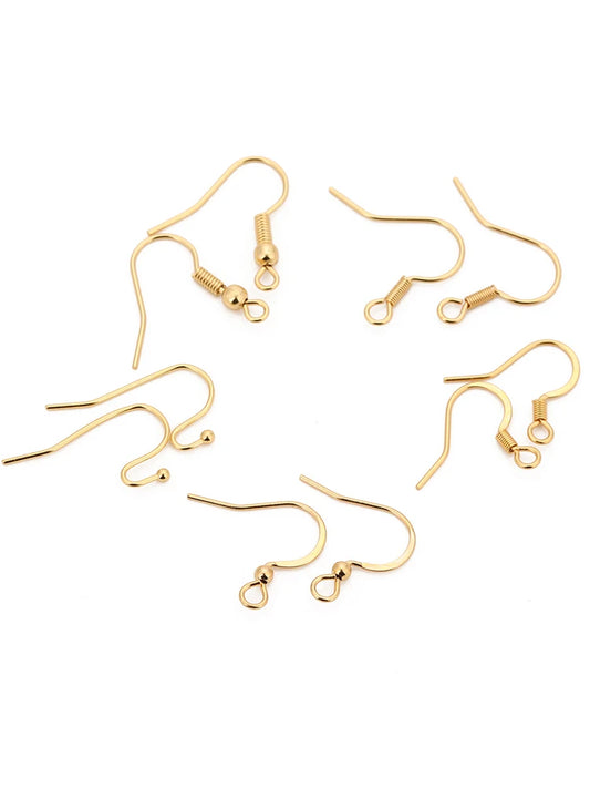 50pcs/lot Stainless Steel Earring Wire Hooks Hypoallergenic