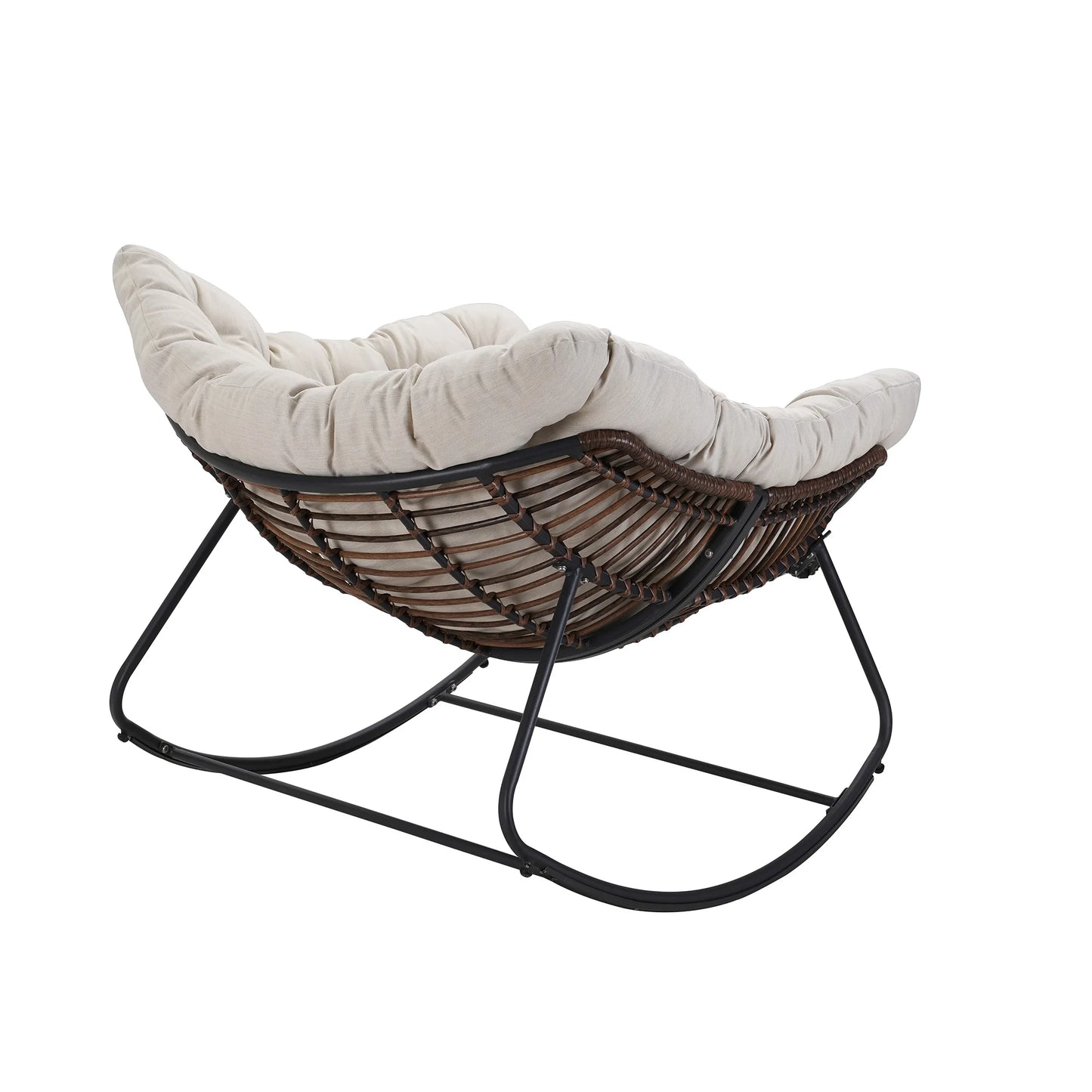 Outdoor Rocking Chair, Patio Wicker Egg Chair,