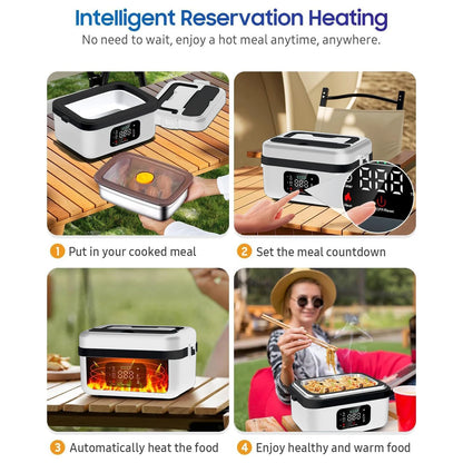 Rechargeable Timer Automatic Heating Lunch Box