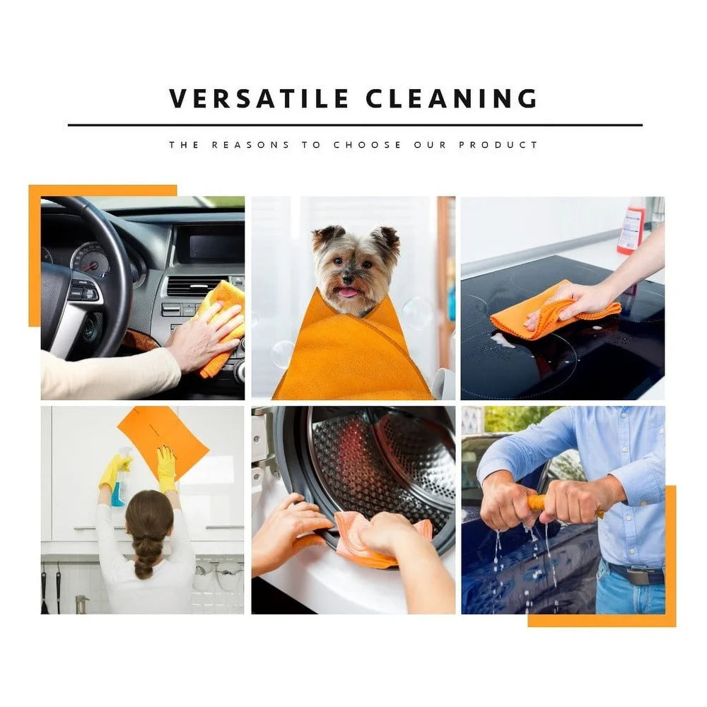 4 Pack Super Absorbent Chamois Cleaning Cloths