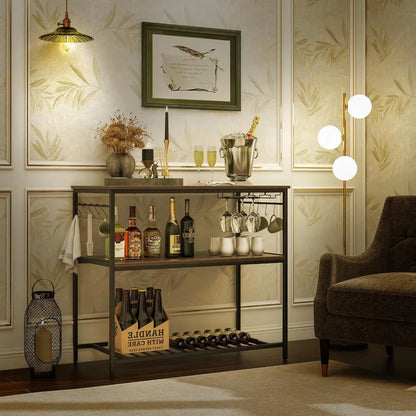 Kitchen Island with 3 Tier Storage Shelves, 48 Inch Baker Rack