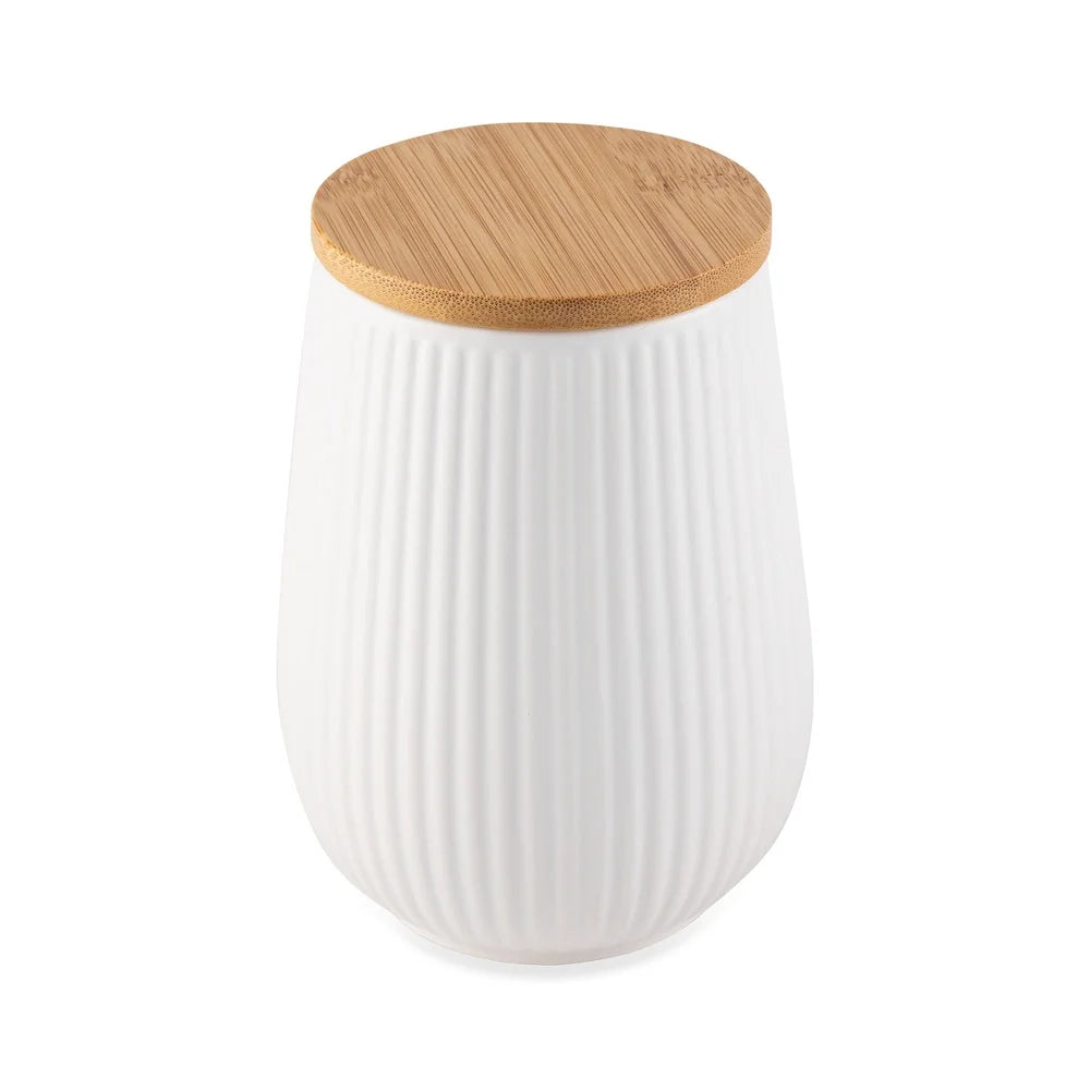 Ceramic Kitchen Canister with Bamboo Lid Airtight Seal