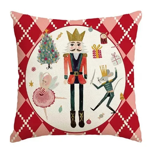1 piece of Christmas nutcracker decoration pillowcase