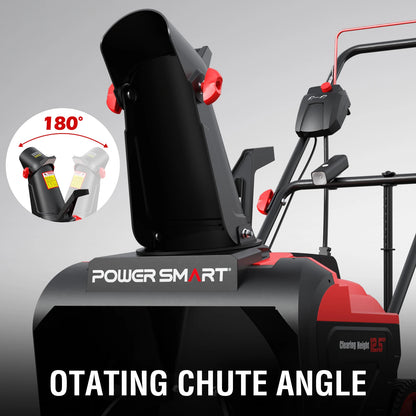 15A Electric Snow Thrower, 21" Snow Blower with 180° Chute