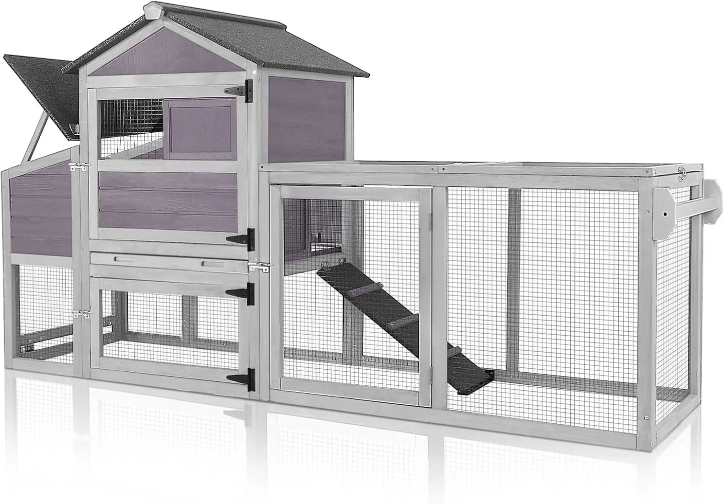 Chicken Coop for Outdoor with Wheels, Nesting Box