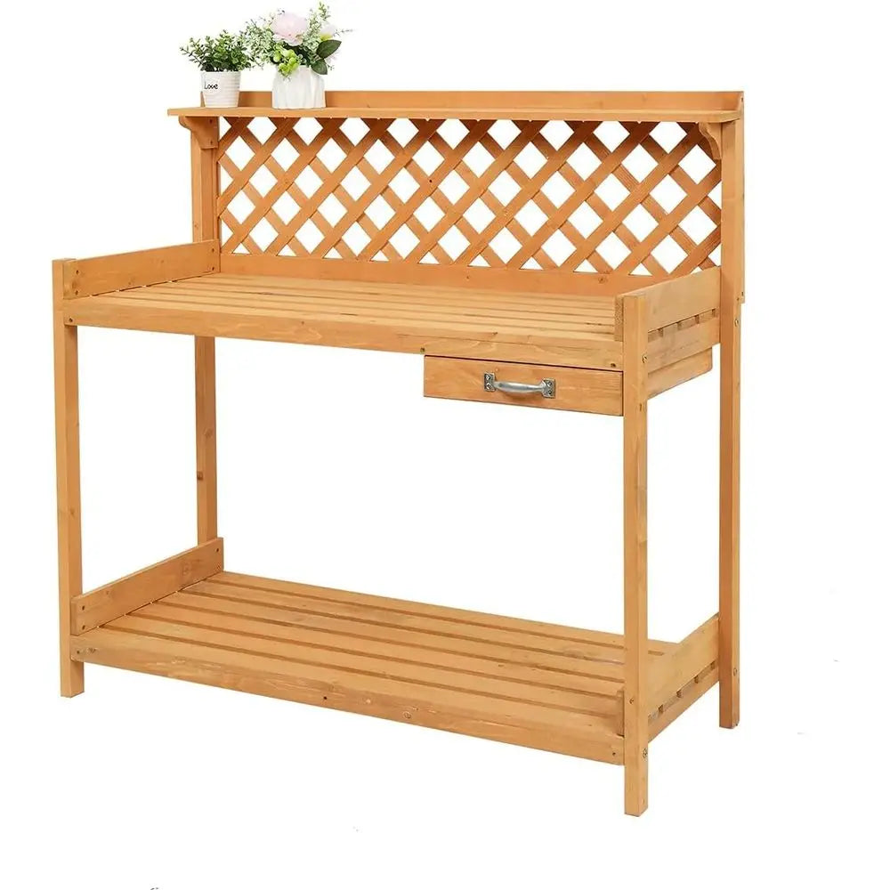 Outdoor Garden Workbench with Potting Table and Pottery Benches