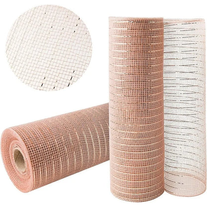 Golden Grid Ribbon Christmas Tree Decoration Mesh Tulle Roll