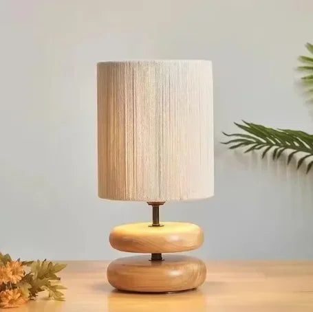Solid Wood Table Lamp  Jute Rope Table Lamp