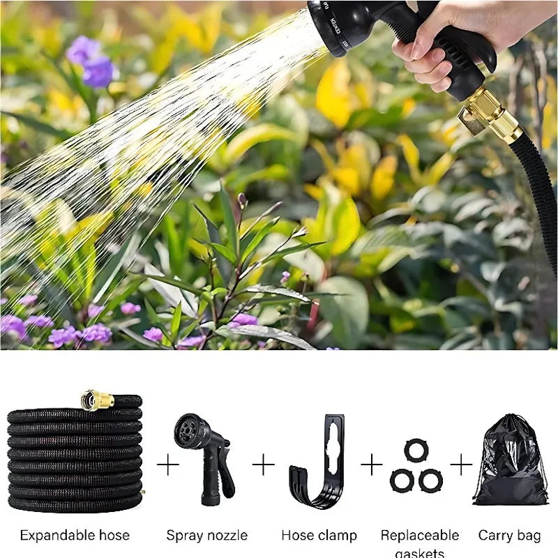 25/75FT Expandable Garden Plumbing Kits Flexible Lightweight Crush-Proof