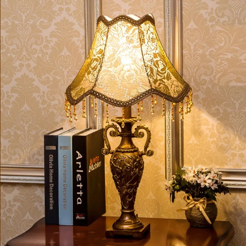 Resin Vintage Floor Lamp Classical Pastoral w/Foot Switch