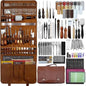DIY Leatherworking Craft Kit: 588 Pieces with 52 Stamps, 15 Wax Threads,