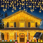 Solar LED Eaves Icicle String Lights 8 Lighting Modes