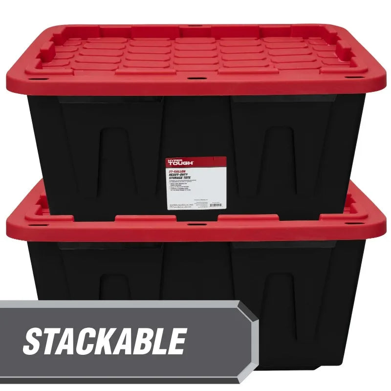 (6 pack) Hyper Tough Large Storage Bin, 27 Gallon