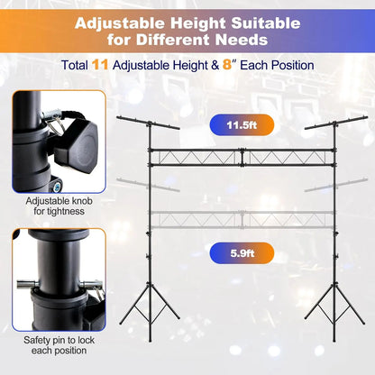 DJ Light Stand, 14 FT Heavy Duty Metal Lighting Truss System