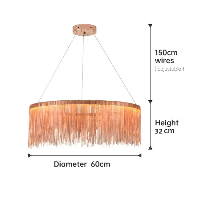Led Ceiling Chandelier Gold Chains with Remote