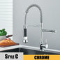 Black Kitchen Sink Faucet Pull Down Hot and Cold Water
