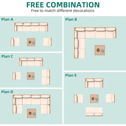 7-Piece Patio Furniture Set, All-Weather PE Wicker Patio Conversation Set