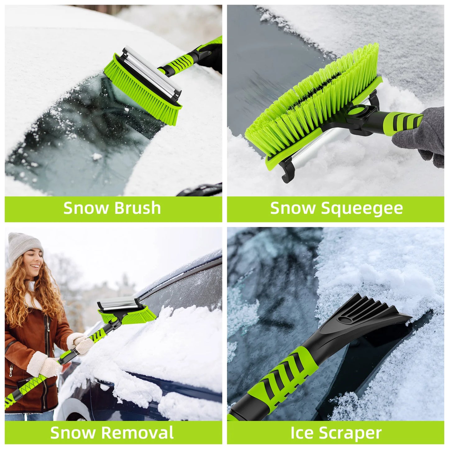 Ultimate Car Snow Cleaner, 43" 2-in-1 Ice Scraper & Brush with Extendable Handle