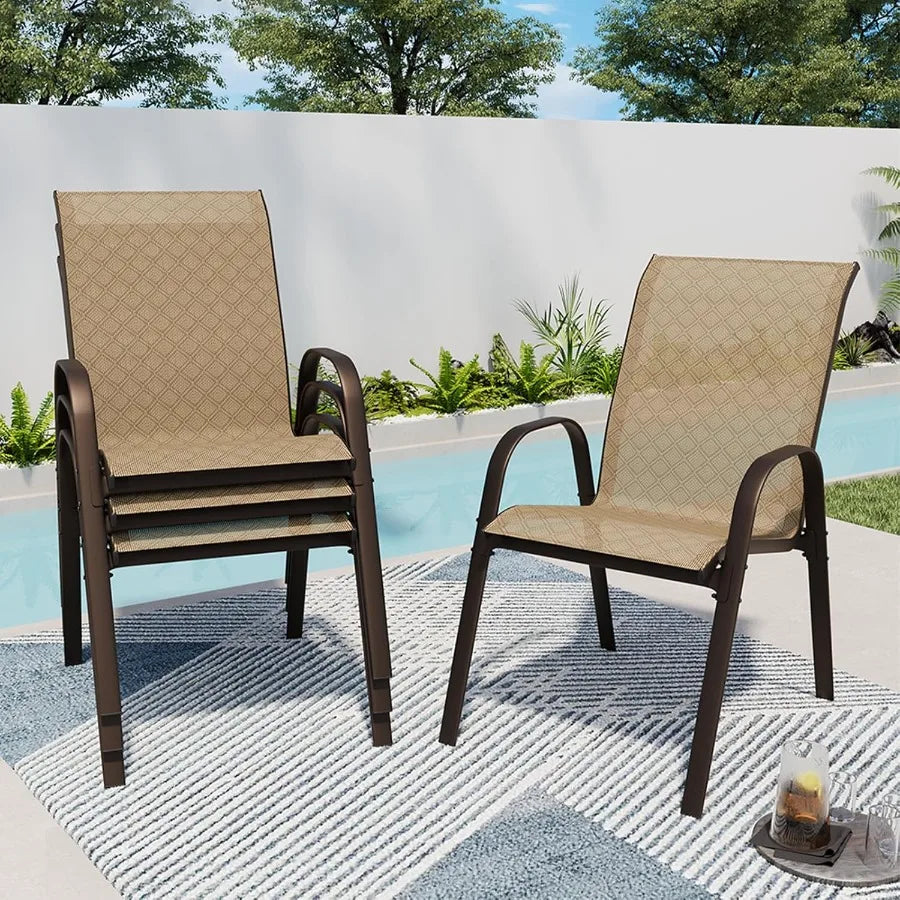 Patio Chairs Set of 4 with Armrests