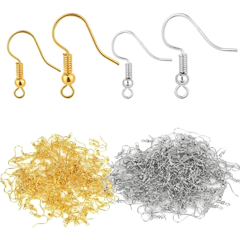 100/200pcs DIY Earring Findings Earrings Clasps Hooks Stainless Steel Hypoallergenic