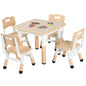 Kids Table and 4 Chairs Set, Height Adjustable