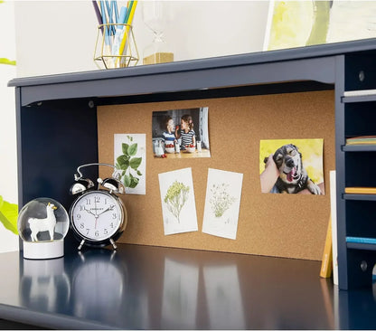 Kids Media Desk and Chair Set - Navy: Student's Workstation