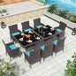 10 Piece Outdoor Dining Set, Rattan 8 Chairs,Patio Dining Table and Chairs w/Cushions