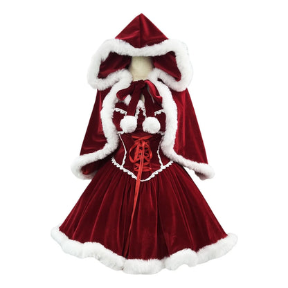 S -5XL  Red Sexy Tube Christmas Lolita Dress
