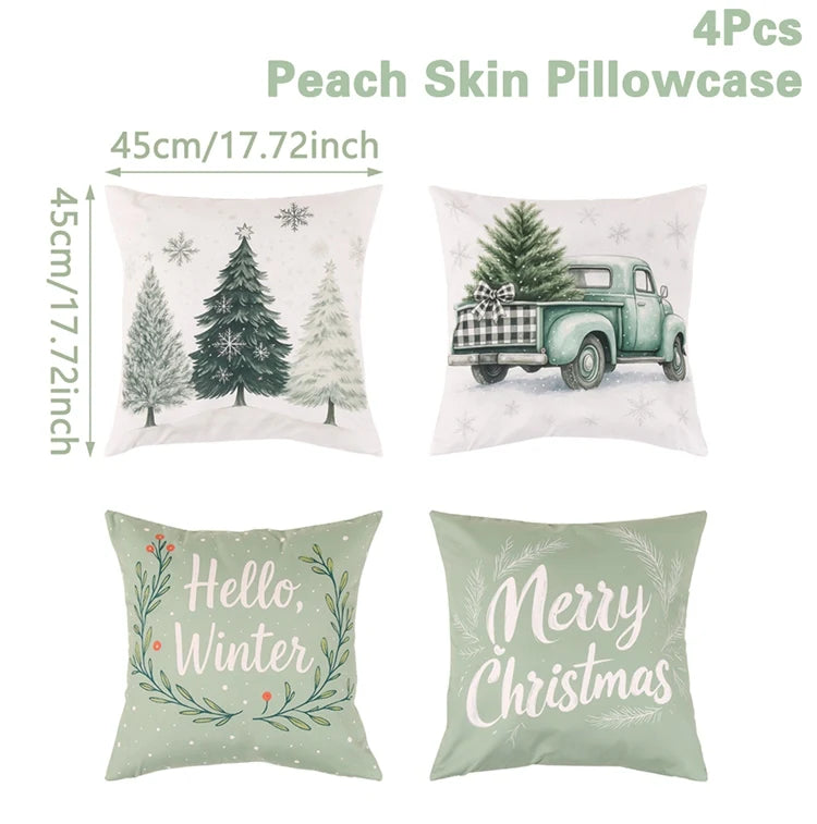 4pcs Merry Christmas Cushion Cover
