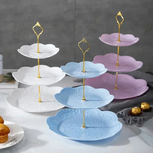 3 Tier Pastry Cupcake Fruit Plate Serving Dessert Holder